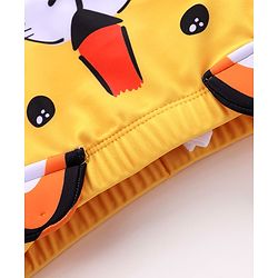 Babyhug Swimming Trunks with Cap Tiger Print - Yellow
