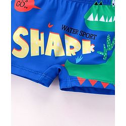 Babyhug Swimming Trunks with Cap Shark Print - Blue