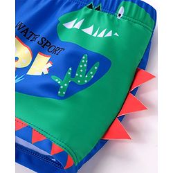 Babyhug Swimming Trunks with Cap Shark Print - Blue