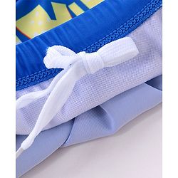 Babyhug Swimming Trunks with Cap Shark Print - Blue