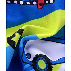 Babyhug Swimming Trunks with Cap Vehicle Print - Blue