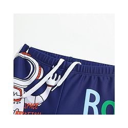 Babyhug Swimming Trunks with Cap Astronaut Print - Blue