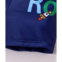 Babyhug Swimming Trunks with Cap Astronaut Print - Blue