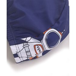 Babyhug Swimming Trunks with Cap Astronaut Print - Blue