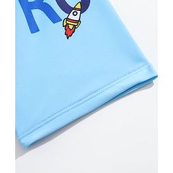 Babyhug Swimming Trunks with Cap Astronaut Print - Blue