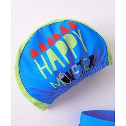 Babyhug Swimming Trunks with Cap Dino Print - Yellow & Blue