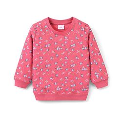 Babyhug Cotton Knit Full Sleeves Floral & Dino Graphics Sweatshirts Pack of 2 - Pink & Yellow