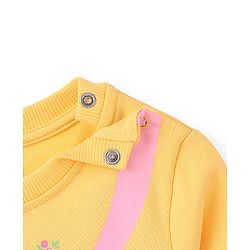 Babyhug Cotton Knit Full Sleeves Floral & Dino Graphics Sweatshirts Pack of 2 - Pink & Yellow
