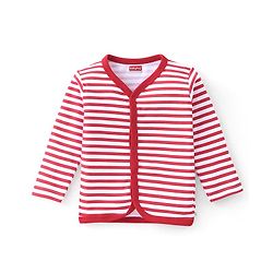 Babyhug 100% Cotton Full Sleeves Vests Striped & Christmas Theme Print Pack Of 3 - Grey Red & Blue