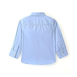 Babyhug Cotton Woven Full Sleeves Text Printed Shirt - Blue