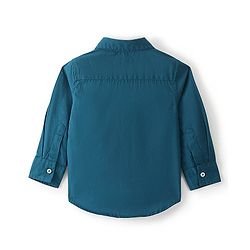 Babyhug Cotton Woven Full Sleeve Cut & Sew Shirt Solid Colour - Green White & Brown