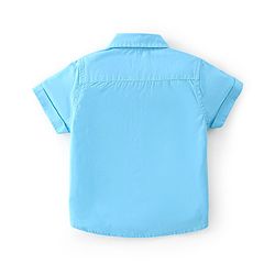 Babyhug Cotton Knit Half Sleeves Solid Shirt with Road Print T-Shirt - Blue & Grey