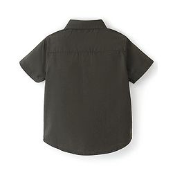 Babyhug Cotton Woven Half Sleeves Shirt Cut & Sew - White Black & Green