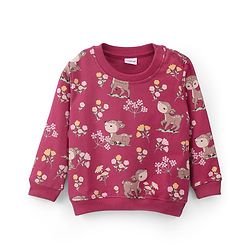 Babyhug 100% Cotton Knit Full Sleeves Sweatshirt With Floral & Deer Graphics Pack Of 2 - Yellow & Maroon