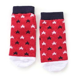 Cute Walk by Babyhug Cotton Blend Non Terry Ankle Length Socks Heart Design - Red
