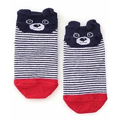 Cute Walk by Babyhug Cotton Blend Non Terry Ankle Length Socks Heart Design - Red