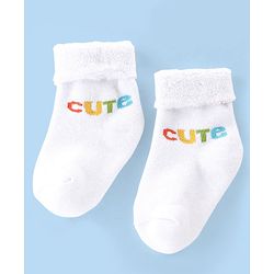 Cute Walk by Babyhug Terry Knit Anti Bacterial Ankle Length Elephant Design Socks Pack of 3 - Multicolour