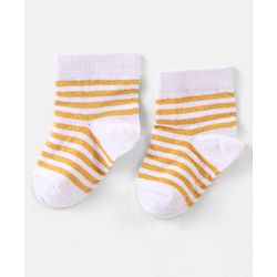 Cute Walk by Babyhug Cotton Knit Anti-Bacterial Ankle Length Cars & Striped Design Socks Pack of 3 - Red & Blue
