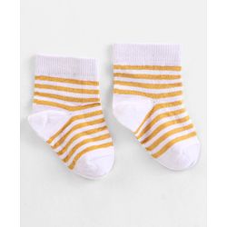 Cute Walk by Babyhug Cotton Knit Anti-Bacterial Ankle Length Cars & Striped Design Socks Pack of 3 - Red & Blue