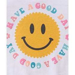 Babyhug Cotton Knit Full Sleeves Sweatshirt With Text Graphics - White