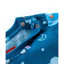 Babyhug Cotton Knit Full Sleeves Night Suit Vehicles Printed - Blue