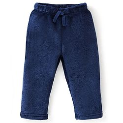 Babyhug 100% Cotton Full Sleeves Winter Wear Suit With Text Embroidery - Navy Blue