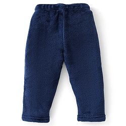 Babyhug 100% Cotton Full Sleeves Winter Wear Suit With Text Embroidery - Navy Blue