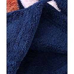 Babyhug 100% Cotton Full Sleeves Winter Wear Suit With Text Embroidery - Navy Blue