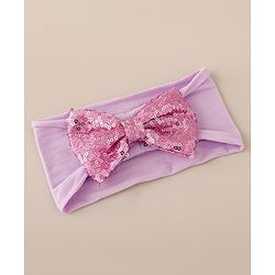 Babyhug Free Size Headbands with Bow & Sequins Pack of 2 - Red & Purple
