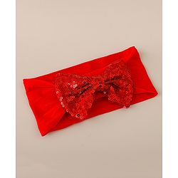 Babyhug Free Size Headbands with Bow & Sequins Pack of 2 - Red & Purple