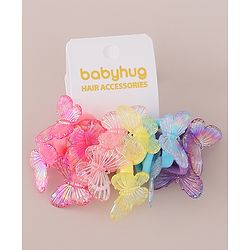 Babyhug Hair Rubber Bands Butterfly Applique Pack of 12 - Multicolor