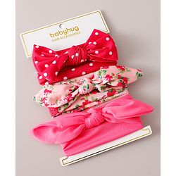 Babyhug Free Size Headbands With Bow Design Pack of 3 - Multicolor