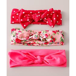 Babyhug Free Size Headbands With Bow Design Pack of 3 - Multicolor