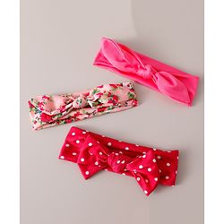 Babyhug Free Size Headbands With Bow Design Pack of 3 - Multicolor