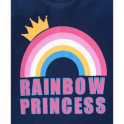 Babyhug Cotton Full Sleeves Tee With Rainbow Graphics - Navy Blue