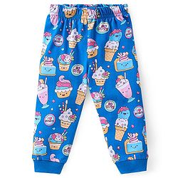 Babyhug Cotton Knit Full Sleeves Ice Cream Printed Night Suit - Blue
