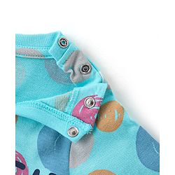 Babyhug Cotton Knit Full Sleeves Text Printed Night Suit - Blue