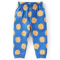 Babyhug Cotton Knit Full Sleeves Lion Printed Night Suit - Blue