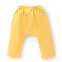 Babyhug Cotton Full Length Diaper Pants Striped & Printed Pack of 3 - Blue & Yellow