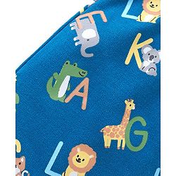 Babyhug Cotton Full Length Diaper Pants Striped & Printed Pack of 3 - Blue & Yellow