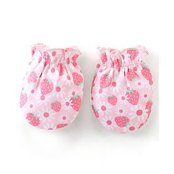 Babyhug 100% Cotton Knit Floral Printed Mittens & Booties -Pink