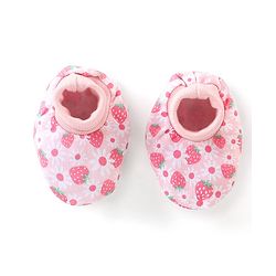 Babyhug 100% Cotton Knit Floral Printed Mittens & Booties -Pink