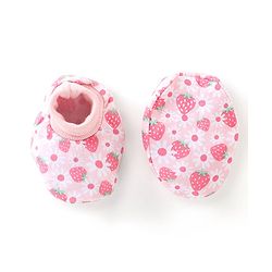 Babyhug 100% Cotton Knit Floral Printed Mittens & Booties -Pink