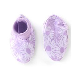 Babyhug 100% Cotton Knit Floral Print Mittens & Booties - Purple