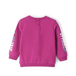 Babyhug Cotton Knit Full Sleeves Sweatshirt with Sequins & Foil Detailing - Purple