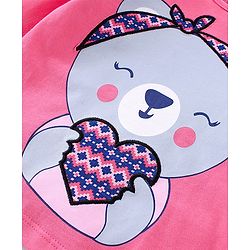 Babyhug Cotton Full Sleeves Night Suit Kitty Print- Pink & Purple