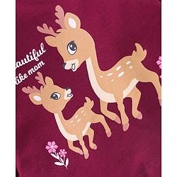 Babyhug Cotton Full Sleeves Night Suit Deer Print - Purple