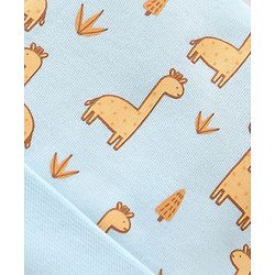 Babyhug 100% Cotton Cap with 3D Ears Dino Print - Blue