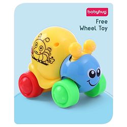 Babyhug Colorful Snail on Wheel Friction-Powered Toy|BPA-Free Plastic|Visual Sensory Development|Early Learning Motor Skills Enhancer |Ideal Gift|Age 3+|BIS|(Wheel Color May Vary)