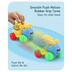 Babyhug Colorful Snail on Wheel Friction-Powered Toy|BPA-Free Plastic|Visual Sensory Development|Early Learning Motor Skills Enhancer |Ideal Gift|Age 3+|BIS|(Wheel Color May Vary)